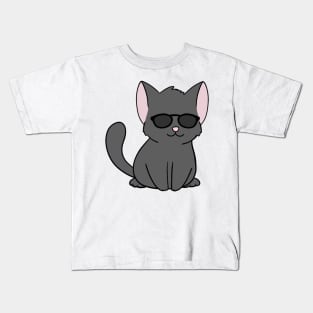 Black Cat wearing Sunglasses Kids T-Shirt